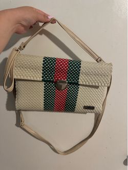 Woven Bag made with Recyclable Plastic AND Leather
