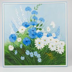 Vibrant Daisy & Wildflower Meadow Canvas Art - Framed Wall Decor