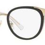 Versace Designer RX-Able Eyeglasses Black Frames, Gold Temples 