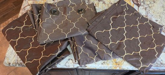 Set of four Moroccan trellis curtain panels