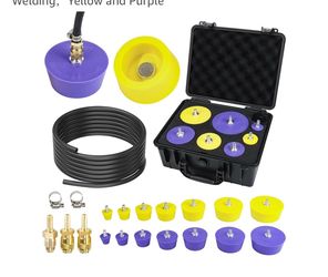 3mirrors 0.9"– 4.0"Silicone Purge Plugs Welding Back Purging Plugs Kit,with Fitting Sleeves Purge Plugs for Welding，Yellow and Purple
