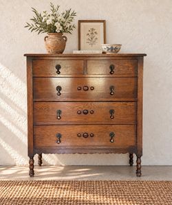 Antique Cottage Tall Chest • 5-Drawer Dresser