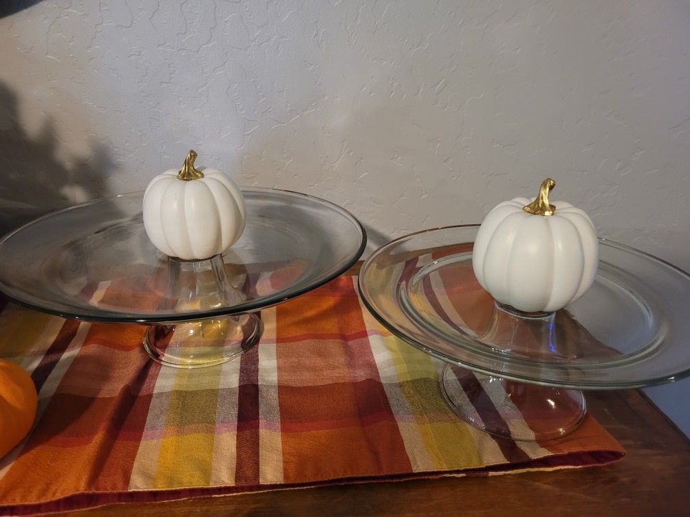2 Clear Glass Cake Stands Great For Treats