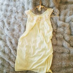 Classic vintage yellow 2 layer chemise, peignoir or nighty, vintage intimates