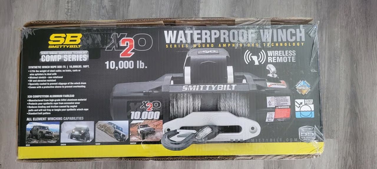 Winch SmittyBilt X2O 10,000LB COMP W/ SYNTHETIC ROPE New in box $450.OBO