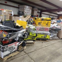 H@me Depot new truck just unloaded Home and Garden Pallets really clean returns lots of new items