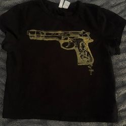 Black grunge baby tee