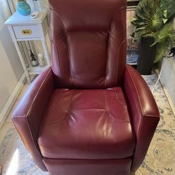 Burgundy recliner Leather Arm Chair