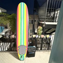 8’ Wavestorm Beginner Surfboard w/ fins and leash included