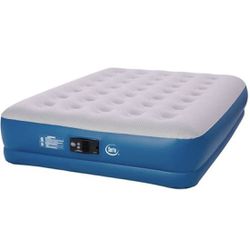 New Serta 16" Raised Queen Inflatable Air Mattress with 500lb. Capacity & Built-in One Touch Pump