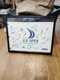 Signed Framed Souvenir Flag