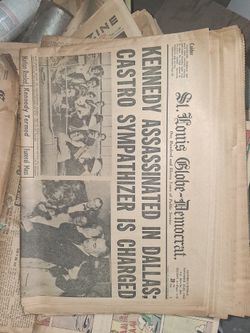 Newspapers From Kennedys Assassination