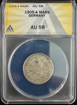 1905-A ANACS AU58 Germany Silver One Mark
