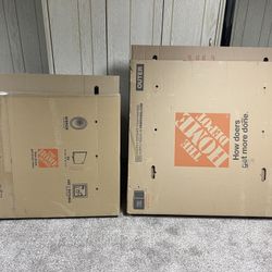 Two(2) TV Moving Boxes( W/ End Caps) 1L, 1XL
