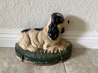 Rare! Large Vintage Cast Iron Spaniel  Dog Doorstop