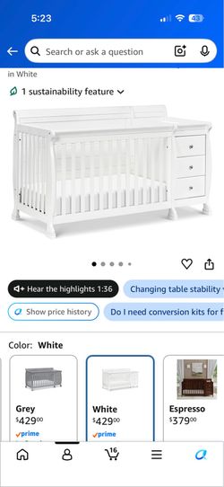 Da vinci Kalani 4-in-1 Convertible Baby Crib & Changing Table Combo - GREENGUARD Gold Certified - Toddler Bed, Daybed, Full-Size Bed Conversion - 4 Ad