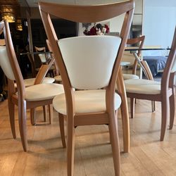 Modern Dining Table Set – Glass Table + 6 Chairs