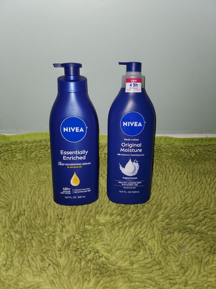 2 Nivea Body Lotion 16.9oz (Essentially Enriched/ Original Moisture)