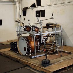 Pearl Studio Drum Set With Rack And Cymbols and Seat 
