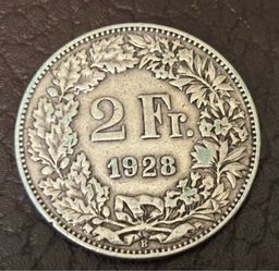 2 Franks 1928 coin of Switsland