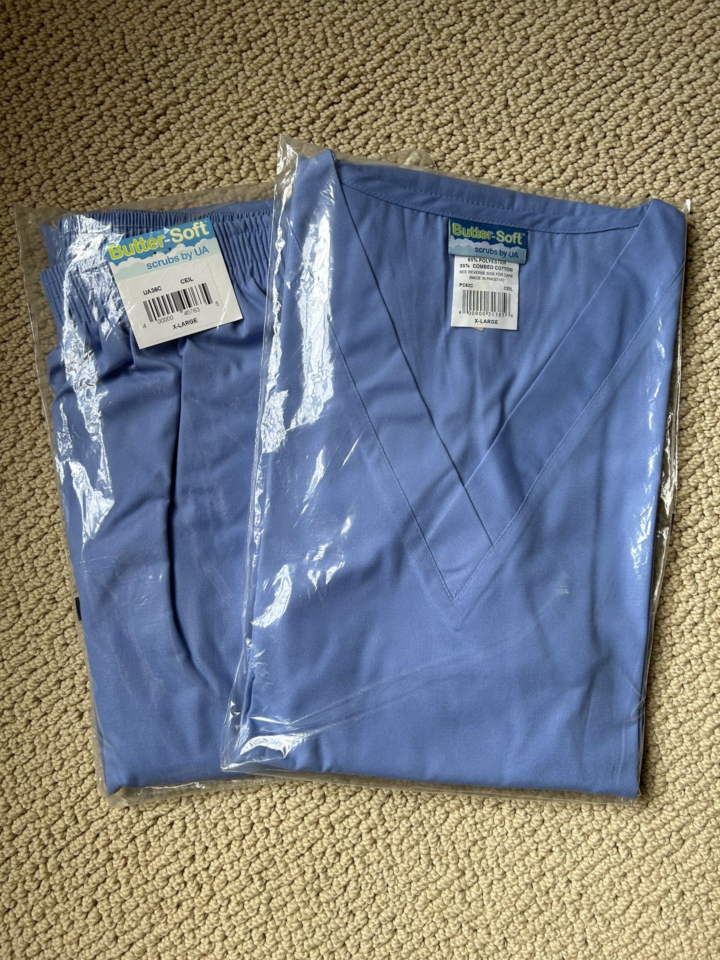 Women’s XL Light Blue “Butter-Soft” Scrubs by UA, NEW Unopened and in Original Packaging Sold In Top & Pant Set