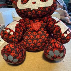 Skelanimals Red & Black Skull Plush Toy Rare