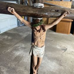 Wooden Crucifix With Jesus 