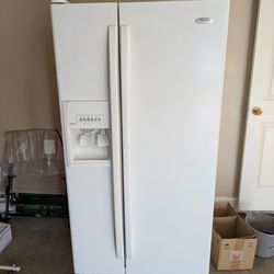 Whirlpool side by side refrigerator  5' 7"x30"x30"