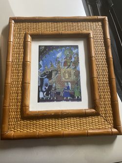 Set Of 2 Vintage Rattan Frames 