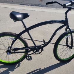 Firmstrong Bruiser Man Seven Speed Beach Cruiser Bicycle, 26-Inch, Matte Black