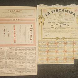 X2 Vintage French Bond Sheets 1928 & 1953