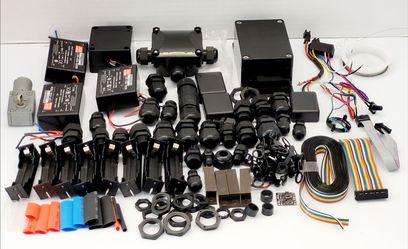 Huge Assorted Lot MW LDH-45B-700W Stepper Motors/ Wiring Harnesses/ Components/. This image appears to show a comprehensive kit for a 3D printer or si