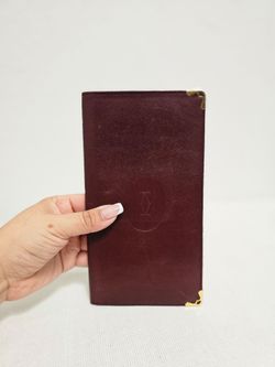 Vintage Cartier Burgundy Leather Wallet – Gold Corner