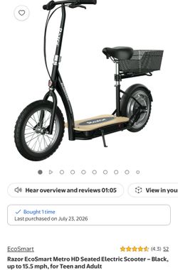 Razor Seated Electric Scooter 15.5 mph