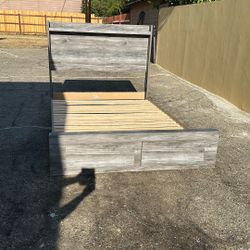 Ashley Queen Bed Frame With 2 Drawer Storage. 