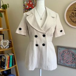 vintage cream cropped coat