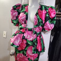 Xs Womens Vinatge Dress With Pencil Skirt