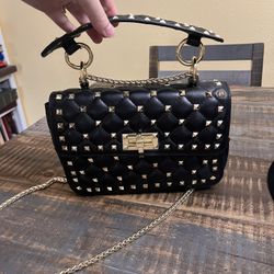 Black Gold Studded Purse