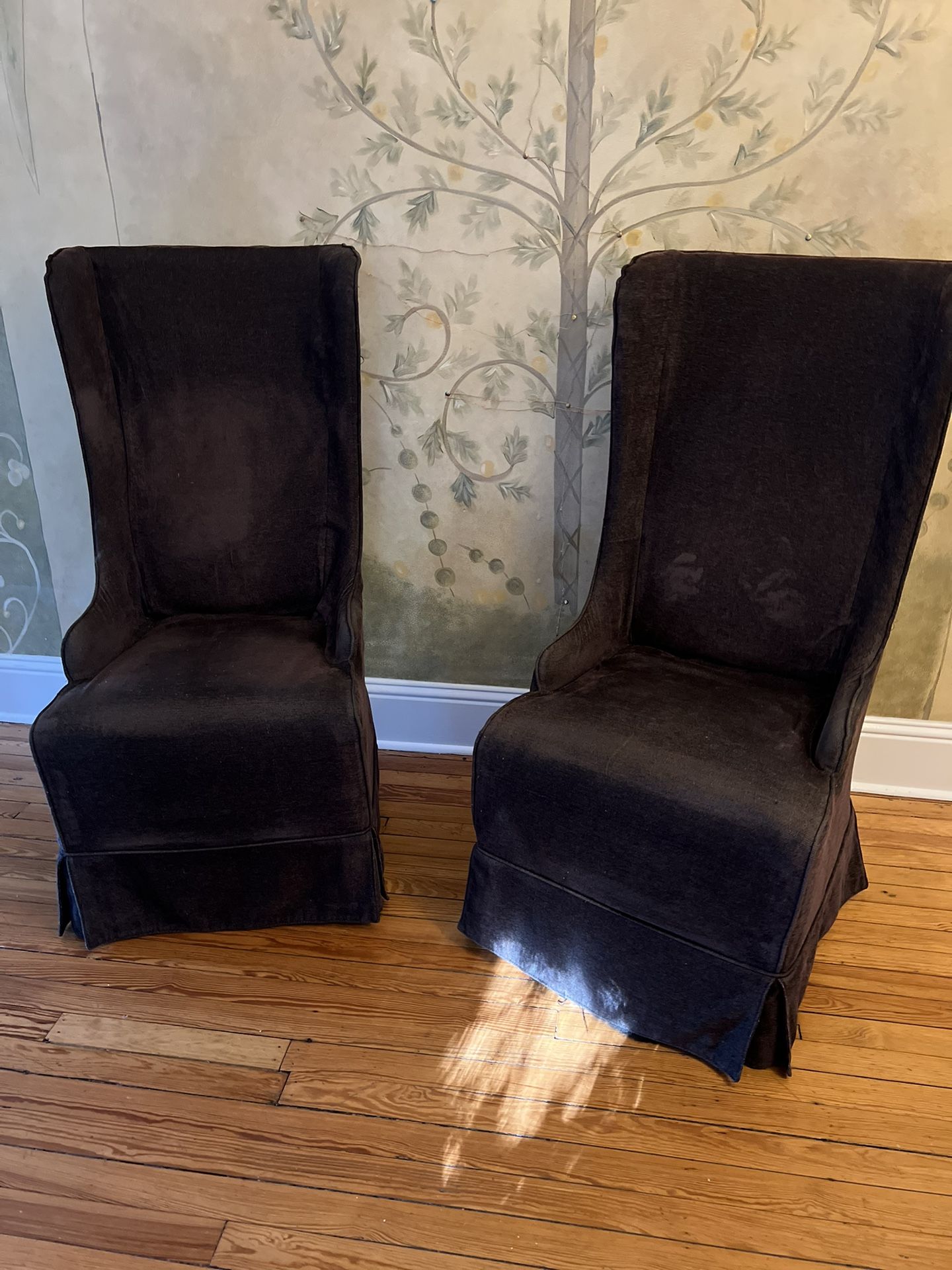 High Back Dinning Chairs In Slate / Bronze Color