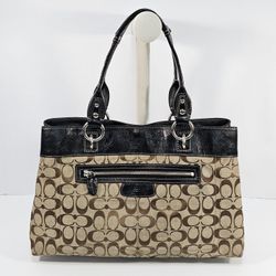 Y2K Coach Penelope Signature Monogrammed Shoulder Purse Tan & Brown