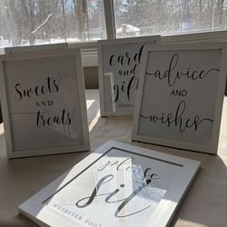 Wedding Table Signs - Set Of 5