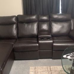 Brown L Sectional Couch