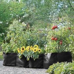 New 12 Pack 100 Gallon Grow Bags Tan Fabric Round Aeration Pots Container for Nursery Garden & Plants