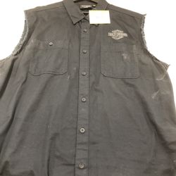 Harley Davidson Box Logo Black Vest (Size 2XL)