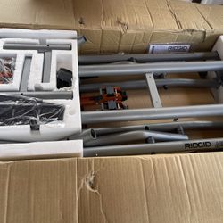 RIDGID Foldable Mobile Miter Saw Stand with Mounting Braces