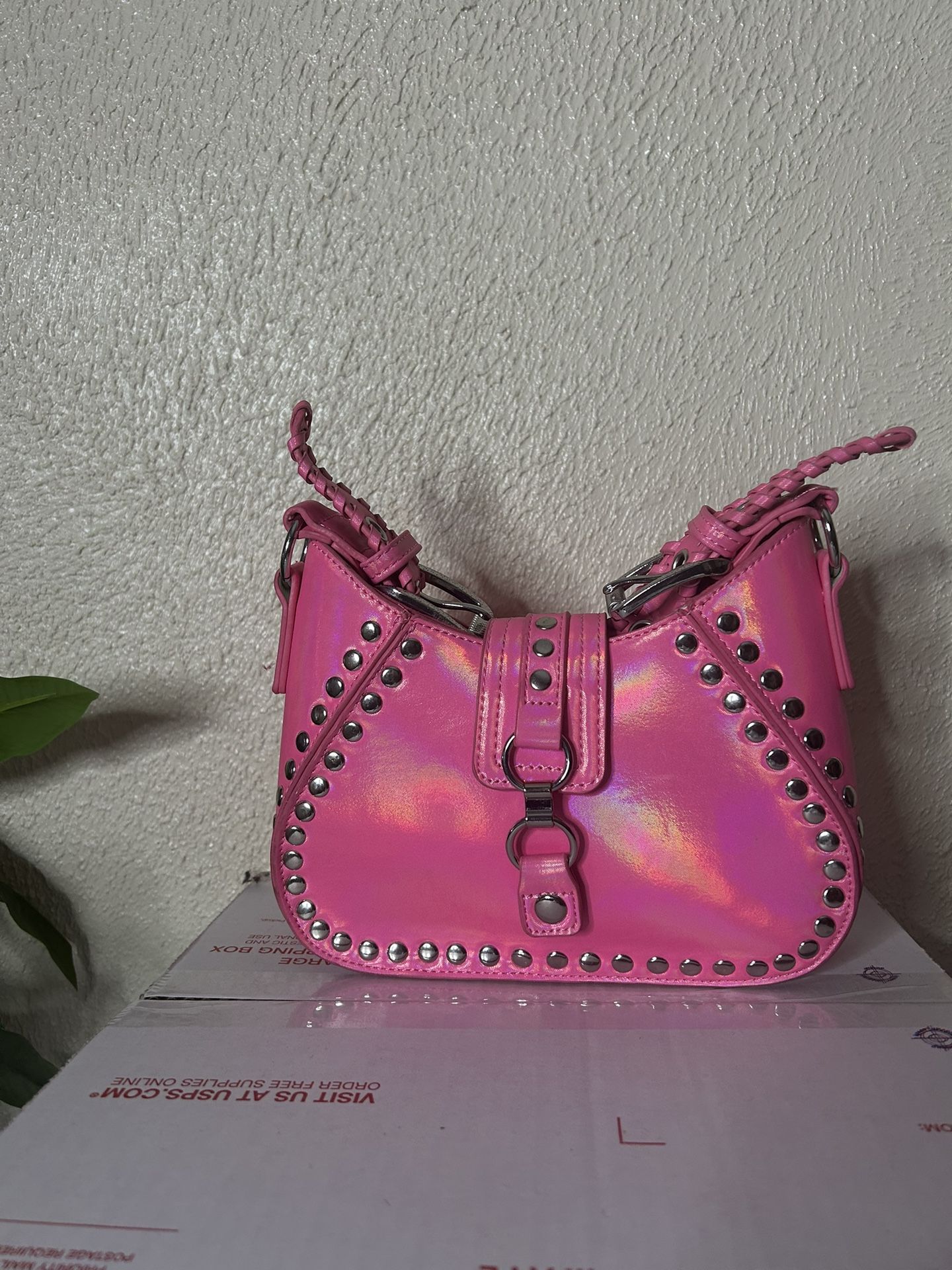 Pink Holographic Y2K Shoulder Bag 