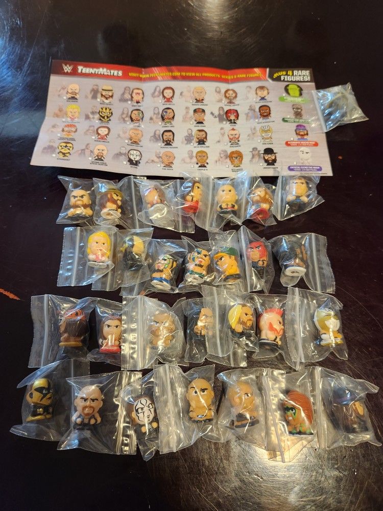 WWE Teeny Mates Complete Set With One Rare (28 Figures And 1 Rare)