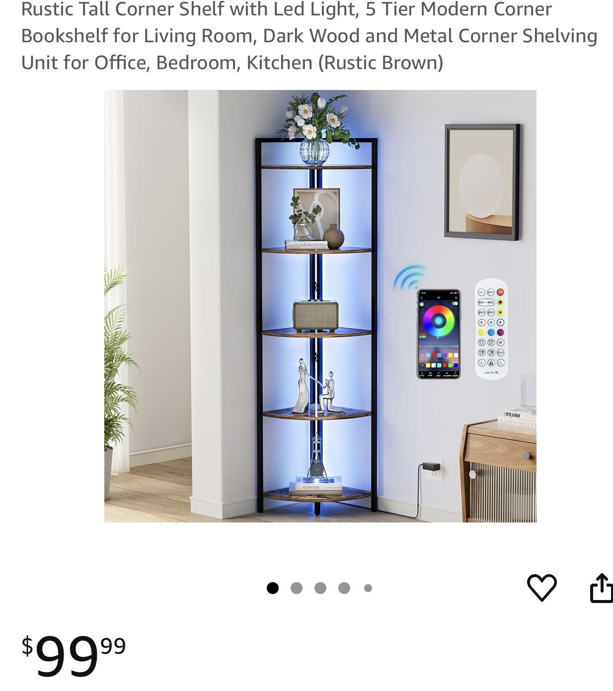 Corner Shelving Unit With Lights New!