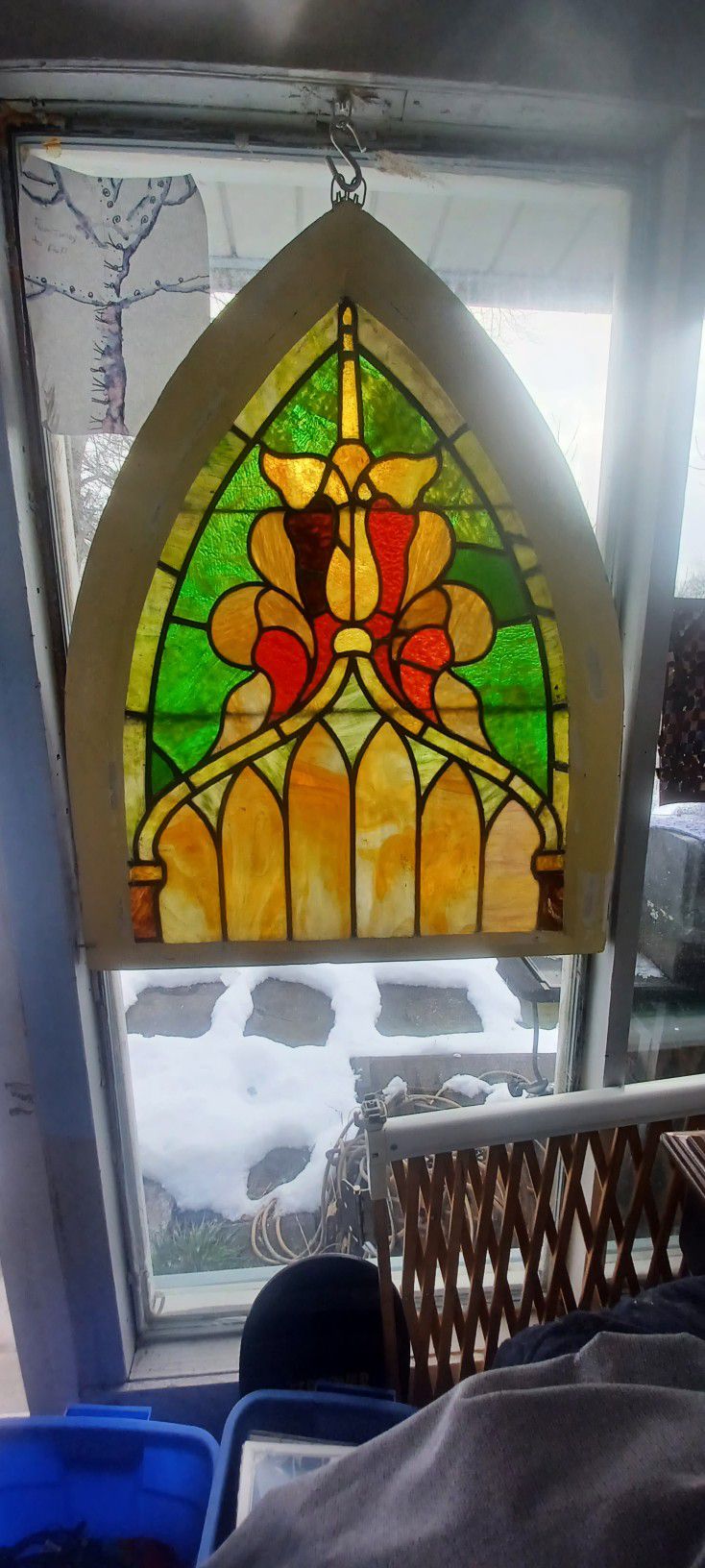 Antique Stained Glass Church Window