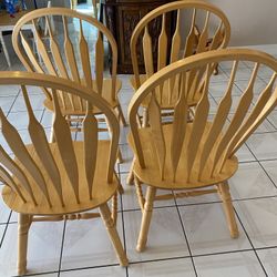 4 Solid Wood Chairs 